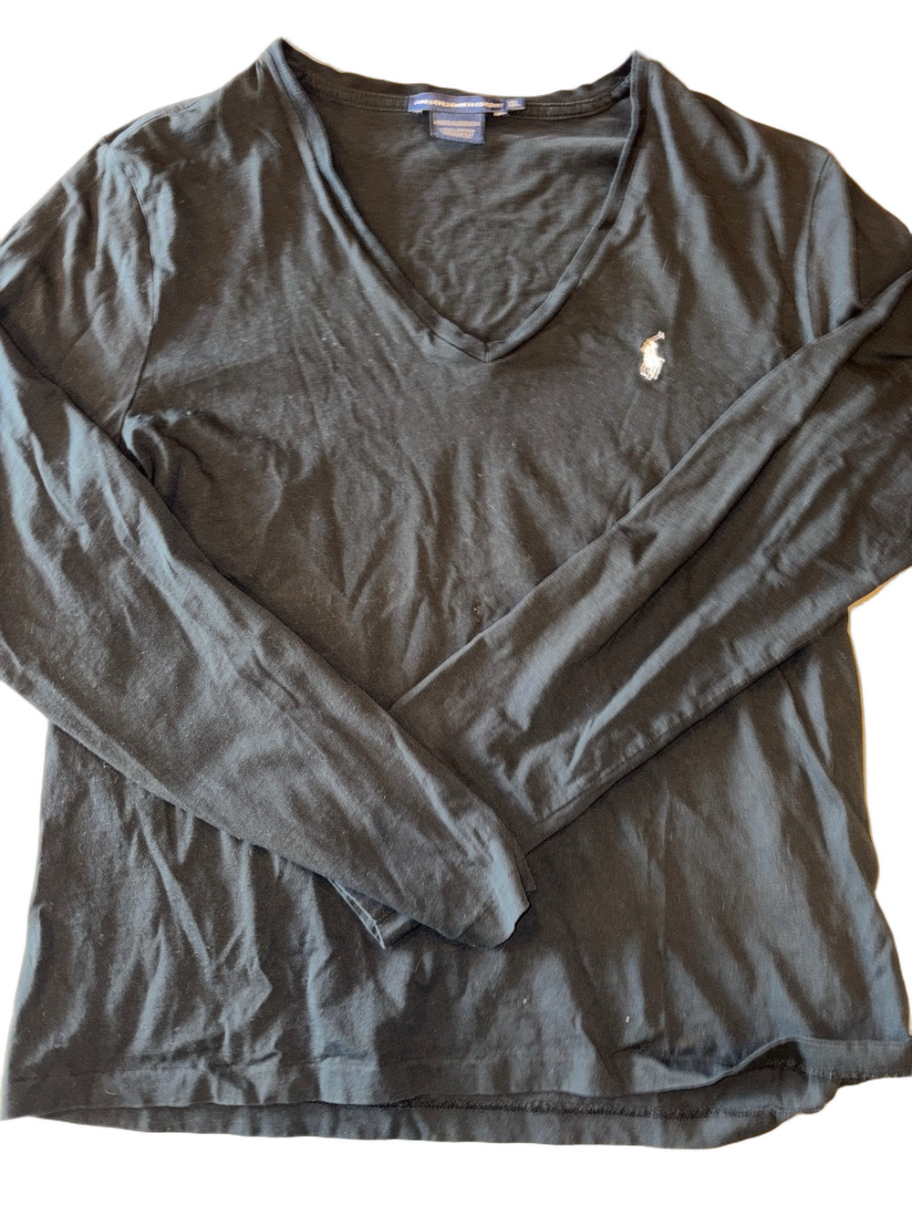 Polo Ralph Lauren Woman’s Large Black VNeck Long Sleeve Shirt